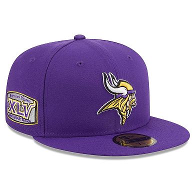 Men's New Era Purple Minnesota Vikings  Main Patch 59FIFTY Fitted Hat