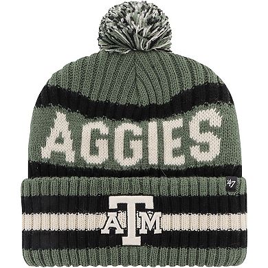 Men's '47 Green Texas A&M Aggies OHT Military Appreciation Bering Cuffed Knit Hat with Pom
