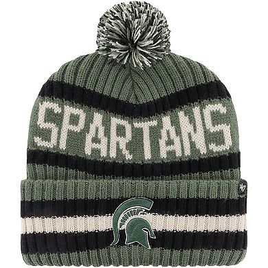 Men's '47 Green Michigan State Spartans OHT Military Appreciation Bering Cuffed Knit Hat with Pom
