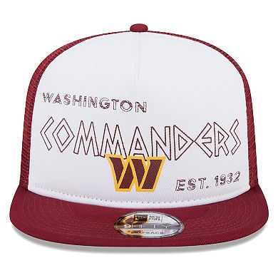 Men's New Era White/Burgundy Washington Commanders Banger 9FIFTY Trucker Snapback Hat