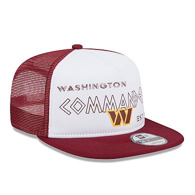 Men's New Era White/Burgundy Washington Commanders Banger 9FIFTY Trucker Snapback Hat