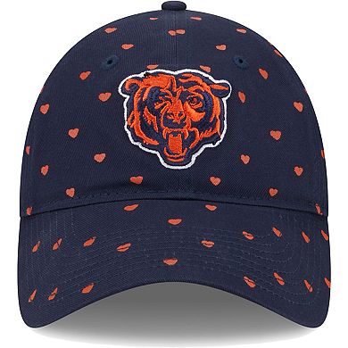 Girls Youth New Era  Navy Chicago Bears Hearts 9TWENTY Adjustable Hat