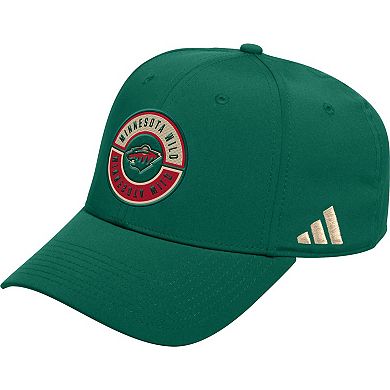 Men's adidas Green Minnesota Wild Circle Logo Flex Hat