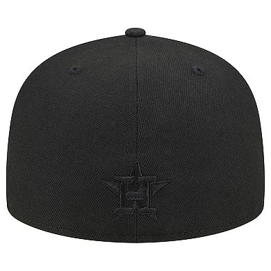 Men's New Era Black Houston Astros Satin Peek 59FIFTY Fitted Hat