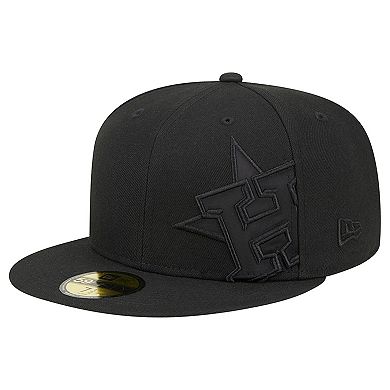 Men's New Era Black Houston Astros Satin Peek 59FIFTY Fitted Hat