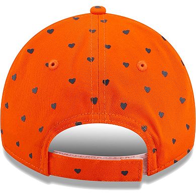 Girls Preschool New Era Orange Denver Broncos Hearts 9TWENTY Adjustable Hat