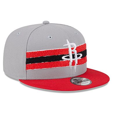 Men's New Era Gray Houston Rockets Chenille Band 9FIFTY Snapback Hat