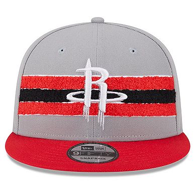 Men's New Era Gray Houston Rockets Chenille Band 9FIFTY Snapback Hat