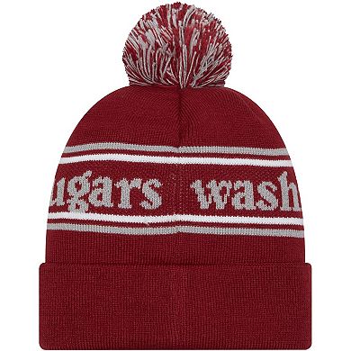 Men's New Era Crimson Washington State Cougars Marquee Cuffed Knit Hat with Pom