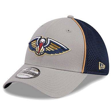 Men's New Era Gray/Navy New Orleans Pelicans Piped Two-Tone 39THIRTY Flex Hat