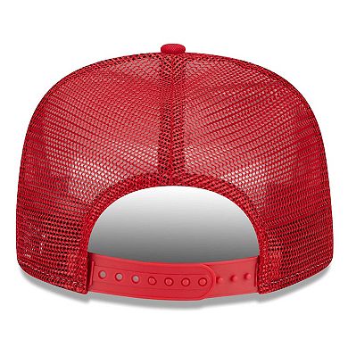 Men's New Era White/Scarlet San Francisco 49ers Banger 9FIFTY Trucker Snapback Hat