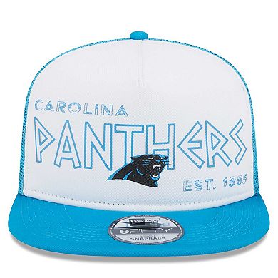 Men's New Era White/Blue Carolina Panthers Banger 9FIFTY Trucker Snapback Hat