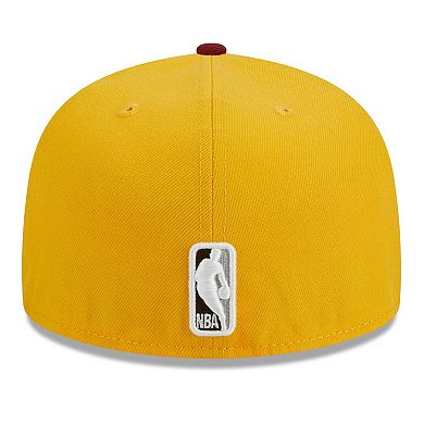 Men's New Era Yellow/Red Brooklyn Nets Fall Leaves 2-Tone 59FIFTY Fitted Hat