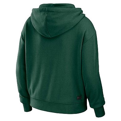 Women's WEAR by Erin Andrews Green/White Green Bay Packers Plus Size Color Block Full-Zip Hoodie