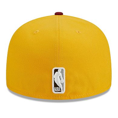 Men's New Era Yellow/Red New York Knicks Fall Leaves 2-Tone 59FIFTY Fitted Hat