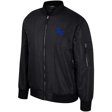 Men's Colosseum  Black Air Force Falcons Full-Zip Bomber Jacket