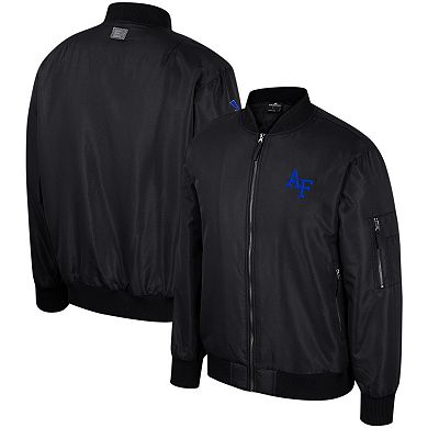 Men's Colosseum  Black Air Force Falcons Full-Zip Bomber Jacket