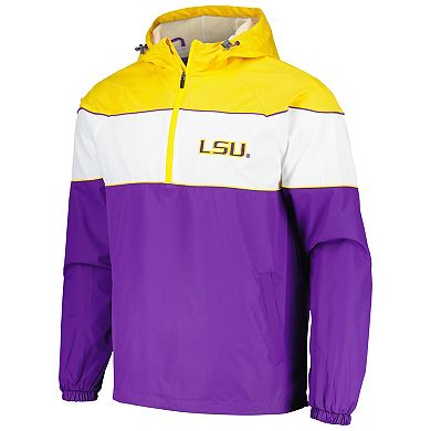 Men's G-III Sports by Carl Banks Purple LSU Tigers Center Line Half-Zip Raglan Hoodie Jacket