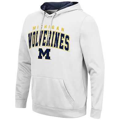 Men's Colosseum White Michigan Wolverines Resistance Pullover Hoodie