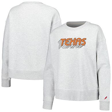 Women's League Collegiate Wear Ash Texas Longhorns Boxy Pullover Sweatshirt