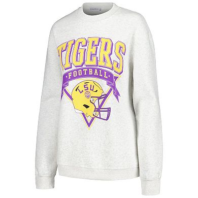 Women's Established & Co. Ash LSU Tigers Logo Pullover Sweatshirt