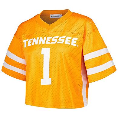 Women's Established & Co. Tennessee Orange Tennessee Volunteers Fashion Boxy Cropped Football Jersey