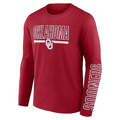 Men's Profile Crimson Oklahoma Sooners Big & Tall Two-Hit Graphic Long Sleeve T-Shirt