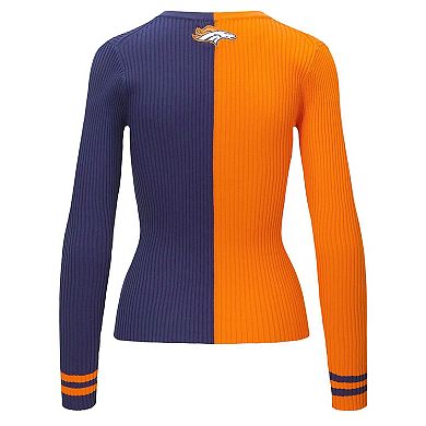 Women's Orange/Navy Denver Broncos Cargo Sweater