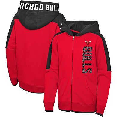 Preschool Red Chicago Bulls Post-Up Full-Zip Hoodie