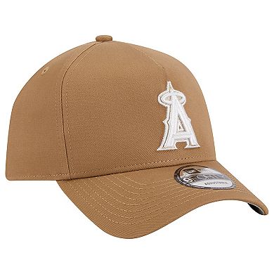Men's New Era Khaki Los Angeles Angels A-Frame 9FORTY Adjustable Hat