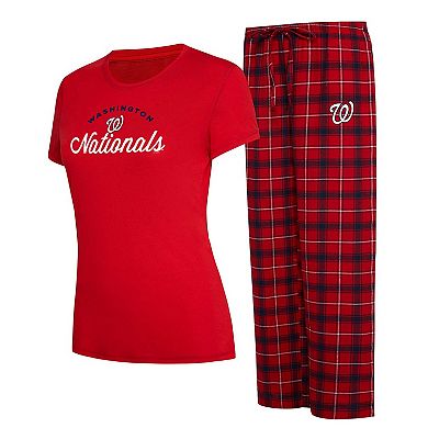 Women's Concepts Sport Red/Navy Washington Nationals Arctic T-Shirt & Flannel Pants Sleep Set