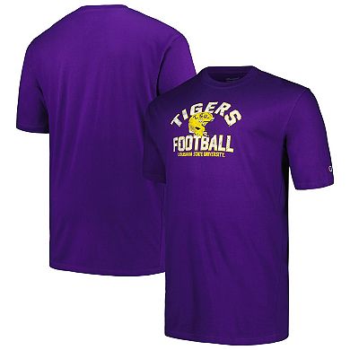 Men's Champion Purple LSU Tigers Big & Tall Football Helmet T-Shirt