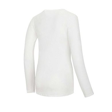 Women's Concepts Sport White/Royal Chicago Cubs Long Sleeve V-Neck T-Shirt & Gauge Pants Sleep Set