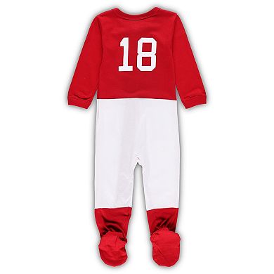 Infant Wes & Willy Crimson Alabama Crimson Tide Football Uniform Full-Zip Footed Jumper
