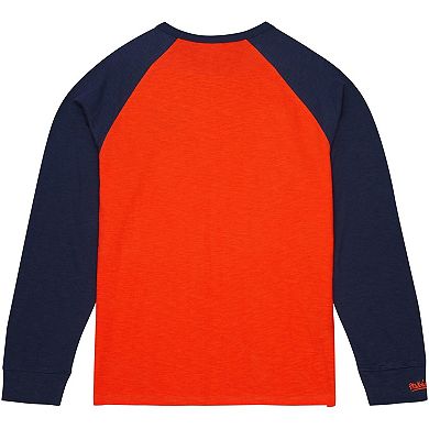 Men's Mitchell & Ness Orange Auburn Tigers Legendary Slub Raglan Long Sleeve T-Shirt