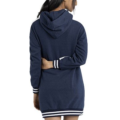 Women's Lusso Navy Atlanta Braves Mara Tri-Blend Hoodie Dress