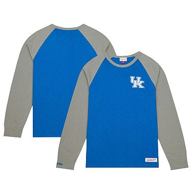 Men's Mitchell & Ness Royal Kentucky Wildcats Legendary Slub Raglan Long Sleeve T-Shirt