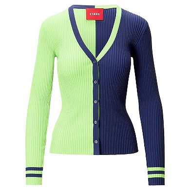Women's Neon Green/Navy Seattle Seahawks Cargo Sweater