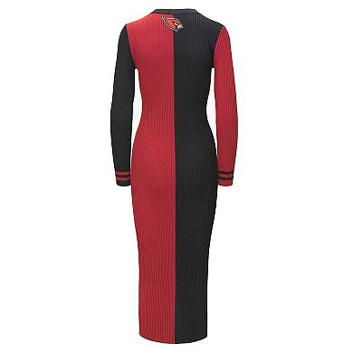 Women's Black/Cardinal Arizona Cardinals Shoko Knit Button-Up Sweater Dress