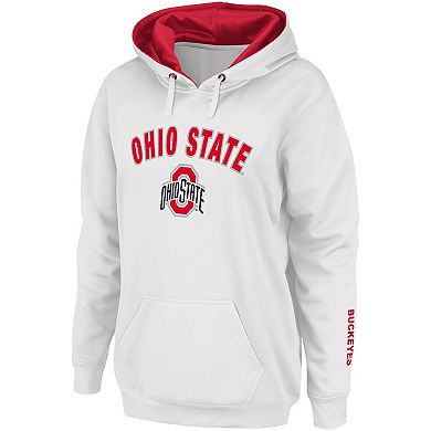 Women's Colosseum White Ohio State Buckeyes Arch & Logo Pullover Hoodie