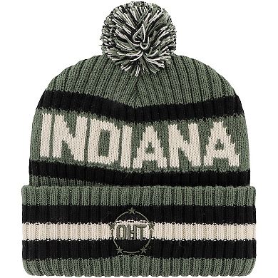 Men's '47 Green Indiana Hoosiers OHT Military Appreciation Bering Cuffed Knit Hat with Pom