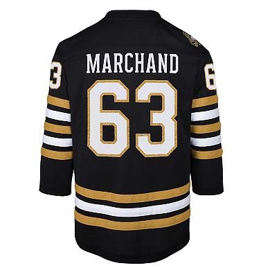 Youth Brad Marchand Black Boston Bruins 100th Anniversary Replica Player Jersey
