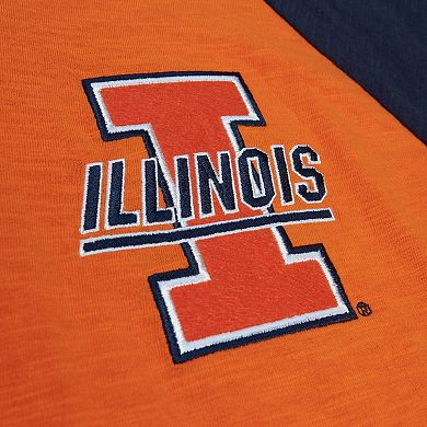 Men's Mitchell & Ness Orange Illinois Fighting Illini Legendary Slub Raglan Long Sleeve T-Shirt