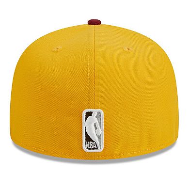 Men's New Era Yellow/Red Boston Celtics Fall Leaves 2-Tone 59FIFTY Fitted Hat