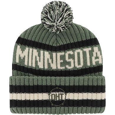 Men's '47 Green Minnesota Golden Gophers OHT Military Appreciation Bering Cuffed Knit Hat with Pom