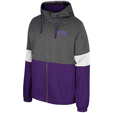 Men's Colosseum Charcoal TCU Horned Frogs Miles Full-Zip Jacket