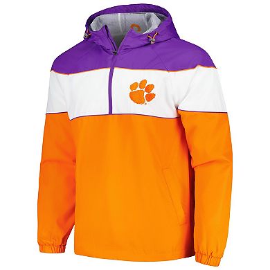 Men's G-III Sports by Carl Banks Orange Clemson Tigers Center Line Half-Zip Raglan Hoodie Jacket