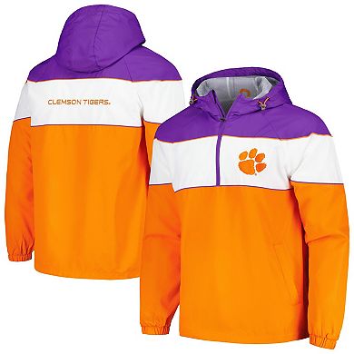 Men's G-III Sports by Carl Banks Orange Clemson Tigers Center Line Half-Zip Raglan Hoodie Jacket