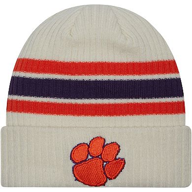 Men's New Era Cream Clemson Tigers Vintage Cuffed Knit Hat