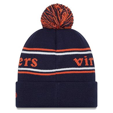 Men's New Era Navy Virginia Cavaliers Marquee Cuffed Knit Hat with Pom